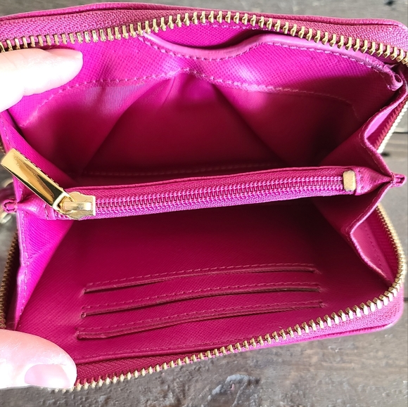 Tory Burch Robinson Small Zip Around Wallet Wristlet Pink - Picture 6 of 7